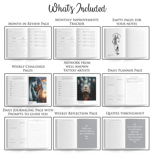 Mental Armour® Journal - A guided A5 planner with daily prompts for self-improvement, discipline, fitness & gratitude. Suitable for Men & Women